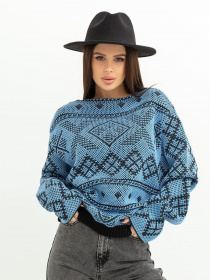 Свитер ISSA Plus модель WN20-372_blue Фото