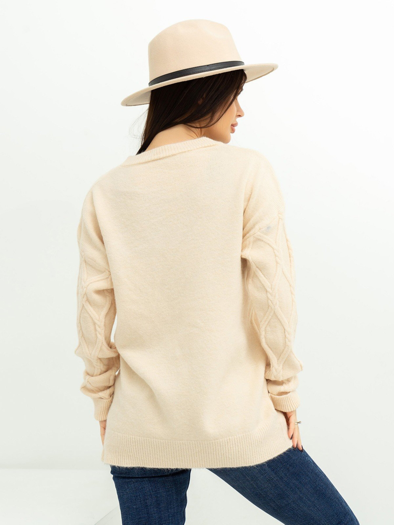 Свитер ISSA Plus модель WN20-373_beige Фото