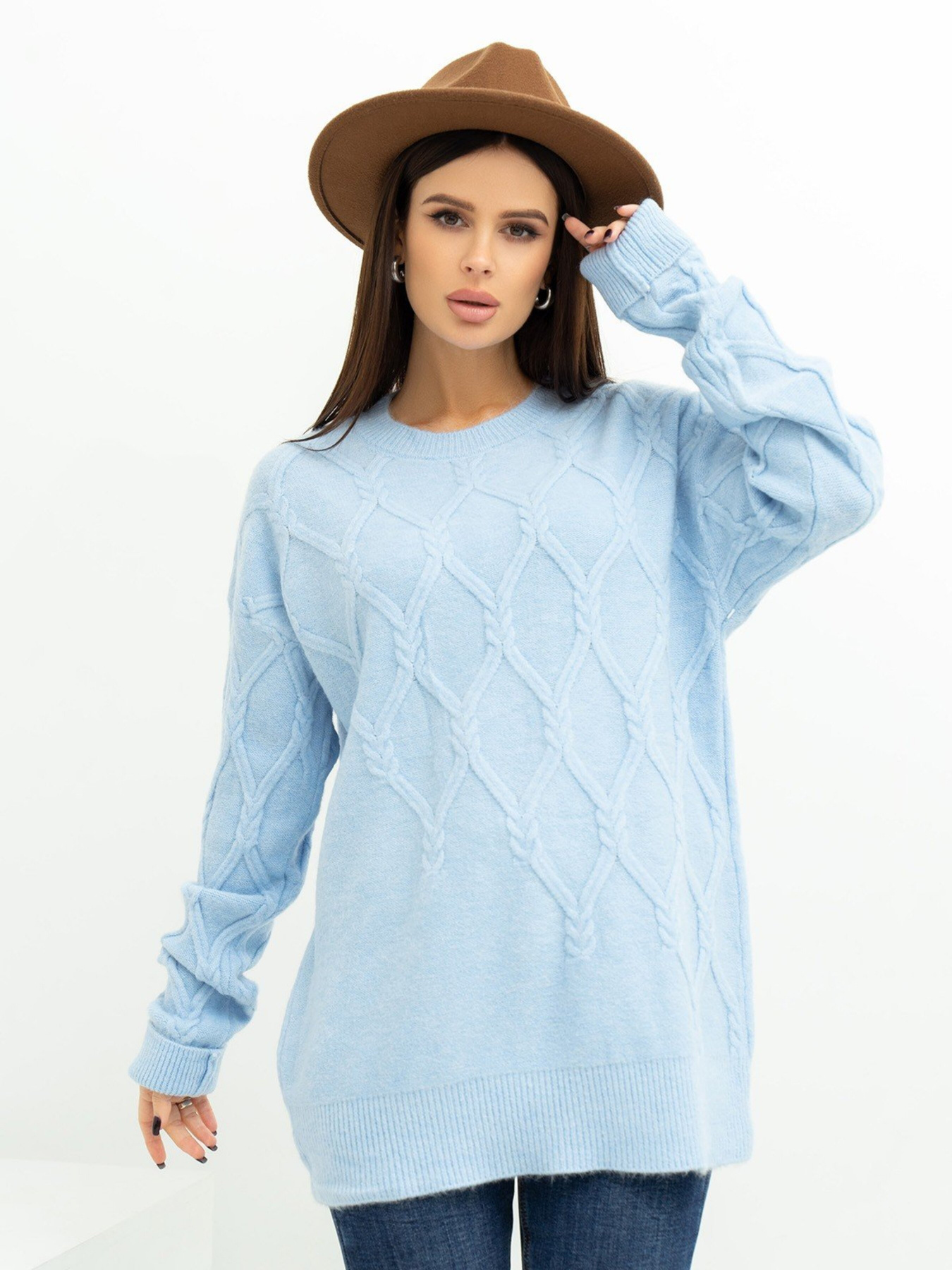 Светр ISSA Plus модель WN20-373_blue Фото