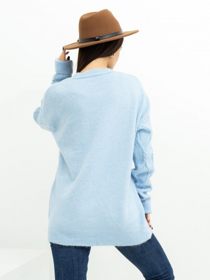 Свитер ISSA Plus модель WN20-373_blue — фото 3 - INTERTOP