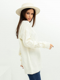 Свитер ISSA Plus модель WN20-373_milky Фото