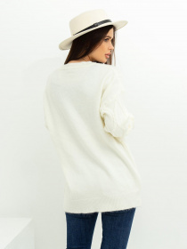 Свитер ISSA Plus модель WN20-373_milky Фото