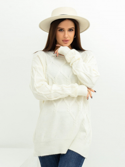 Свитер ISSA Plus модель WN20-373_milky Фото