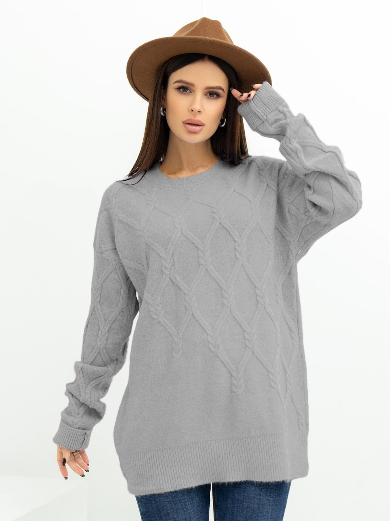 Светр ISSA Plus модель WN20-373_grey Фото