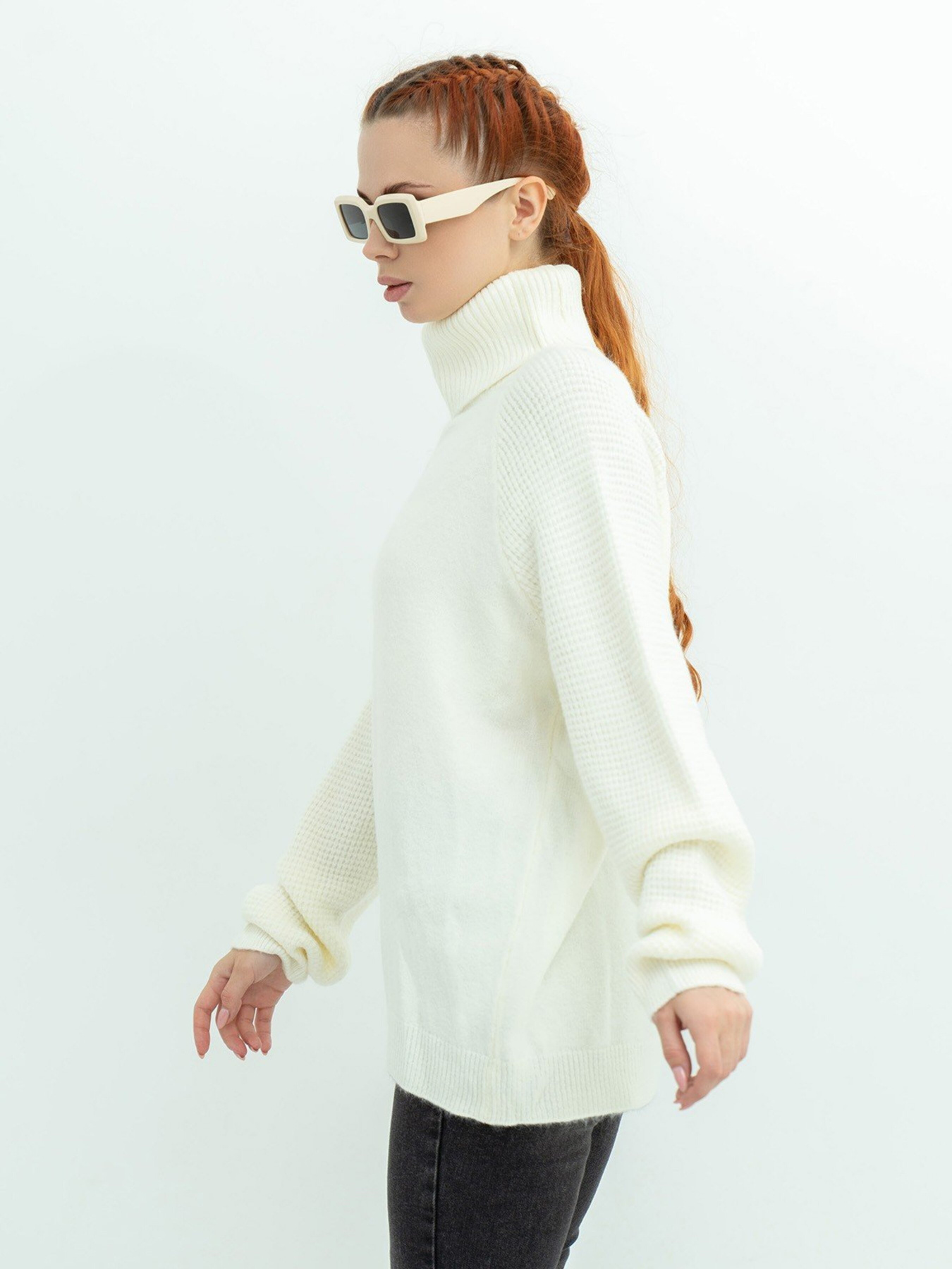 Свитер ISSA Plus модель WN20-374_milky Фото