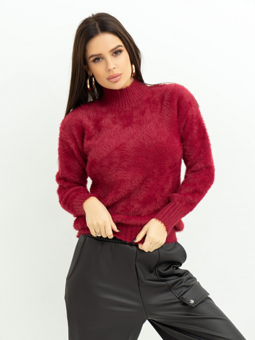 Свитер ISSA Plus модель WN20-376_burgundy Фото