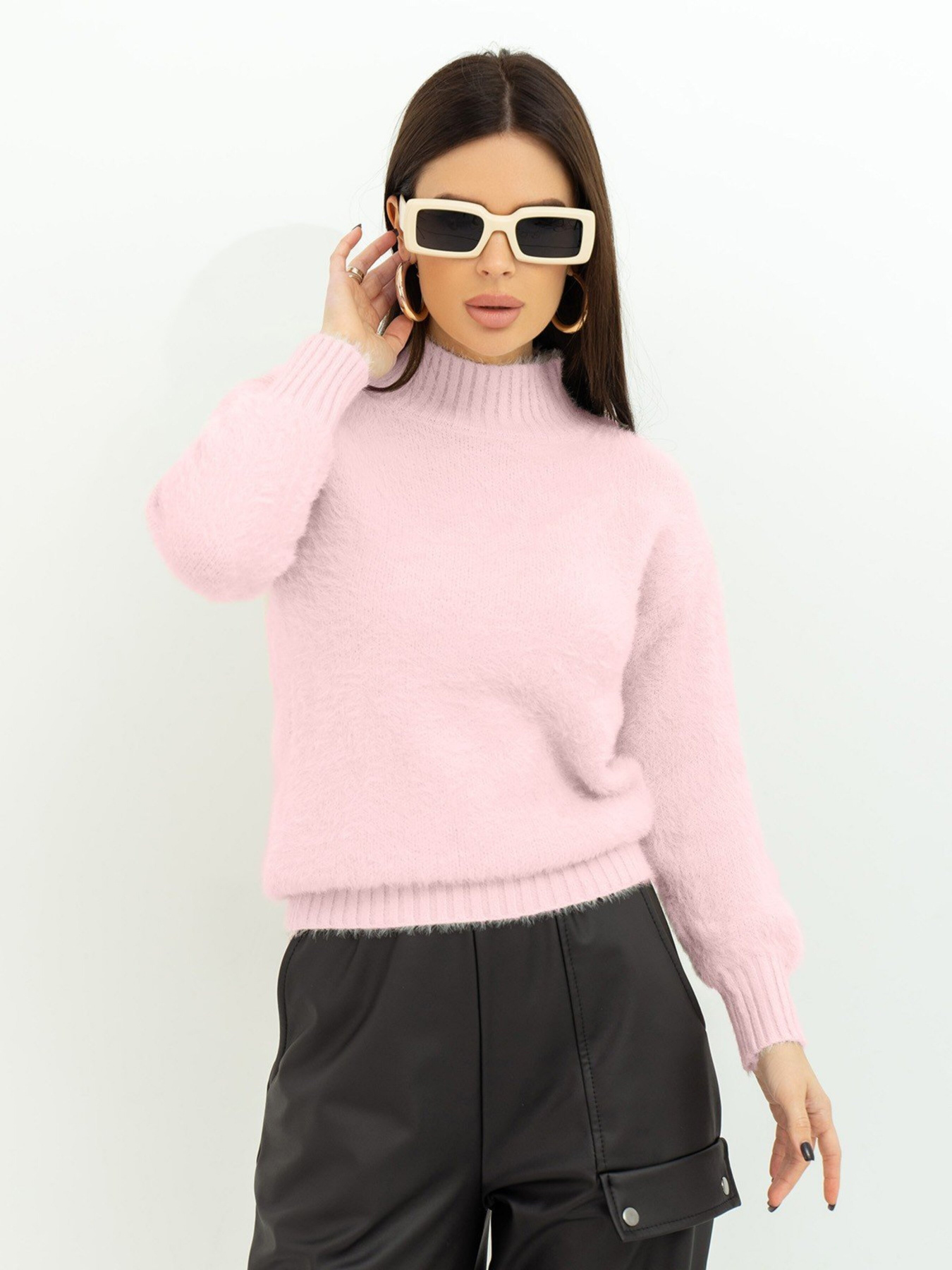 Свитер ISSA Plus модель WN20-376_lightlilac Фото