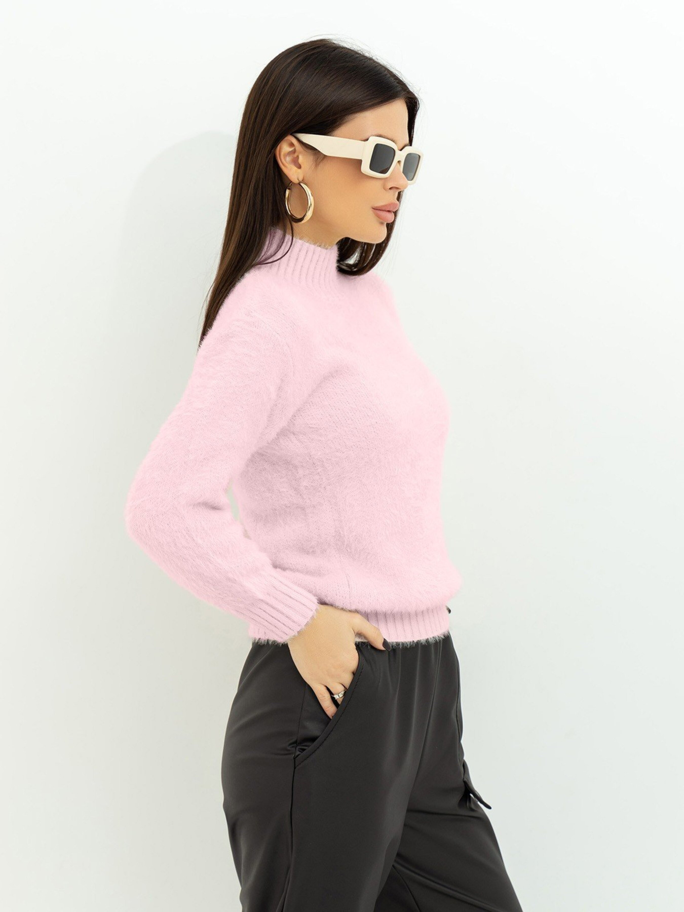 Свитер ISSA Plus модель WN20-376_lightlilac Свитер ISSA Plus модель WN20-376_lightlilac Фото