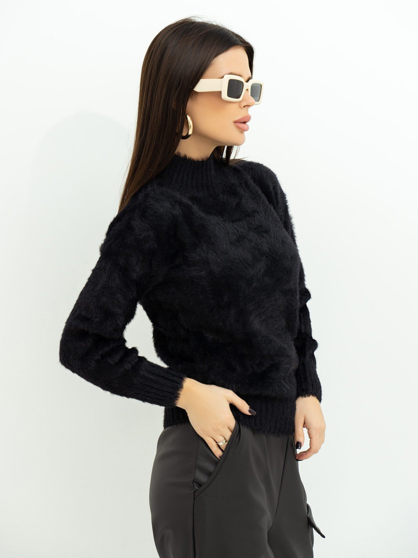 Свитер ISSA Plus модель WN20-376_black Свитер ISSA Plus модель WN20-376_black Фото