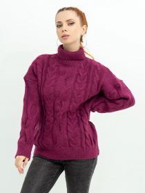 Свитер ISSA Plus модель WN20-378_burgundy Фото
