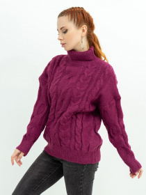 Светр ISSA Plus модель WN20-378_burgundy Светр ISSA Plus модель WN20-378_burgundy Фото