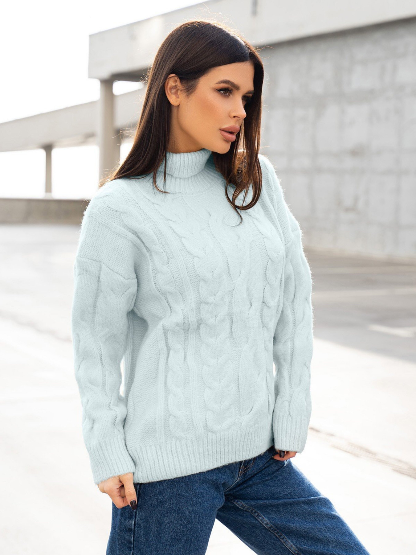 Свитер ISSA Plus модель WN20-378_blue Фото