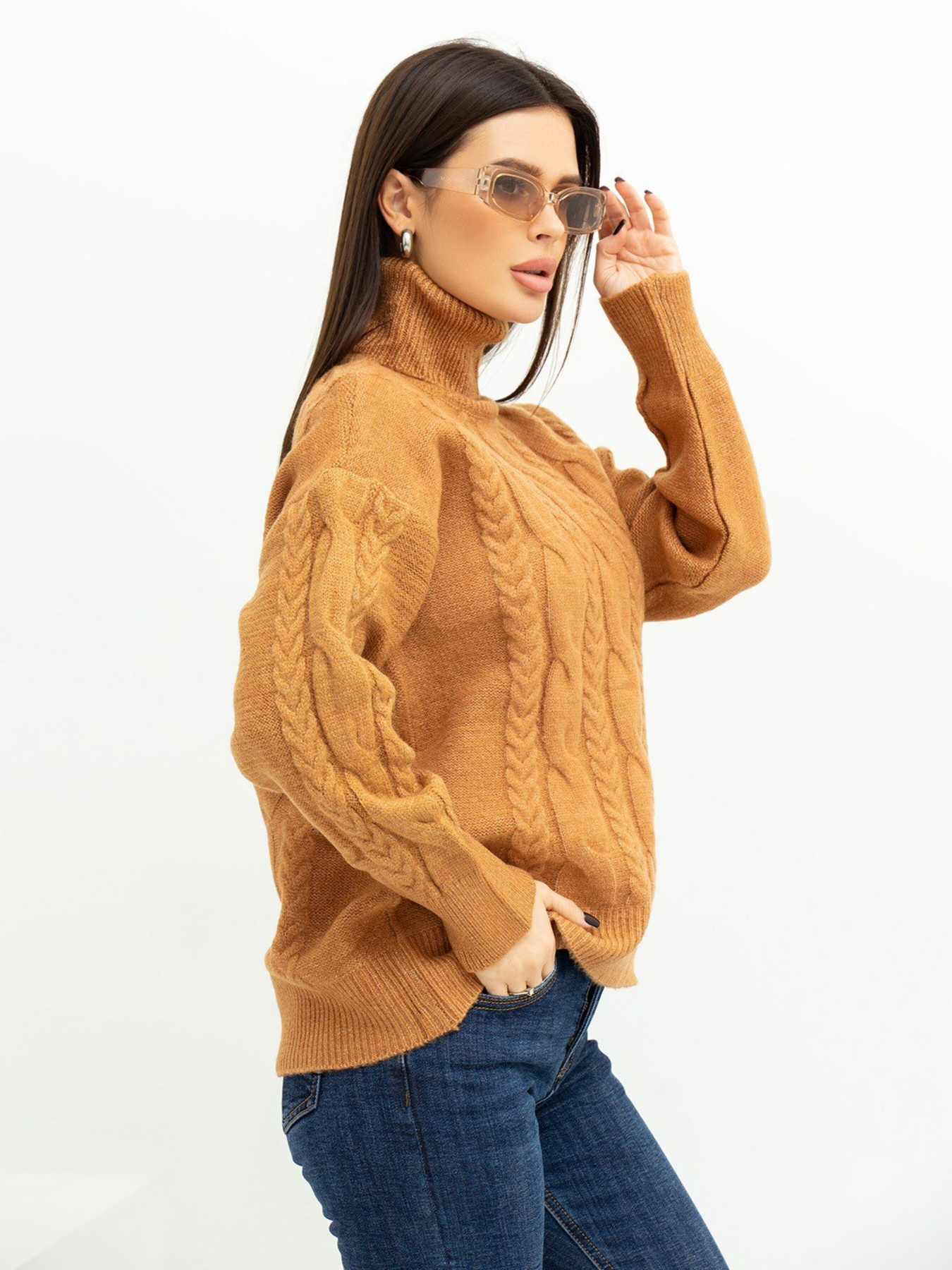 Свитер ISSA Plus модель WN20-379_brown Фото