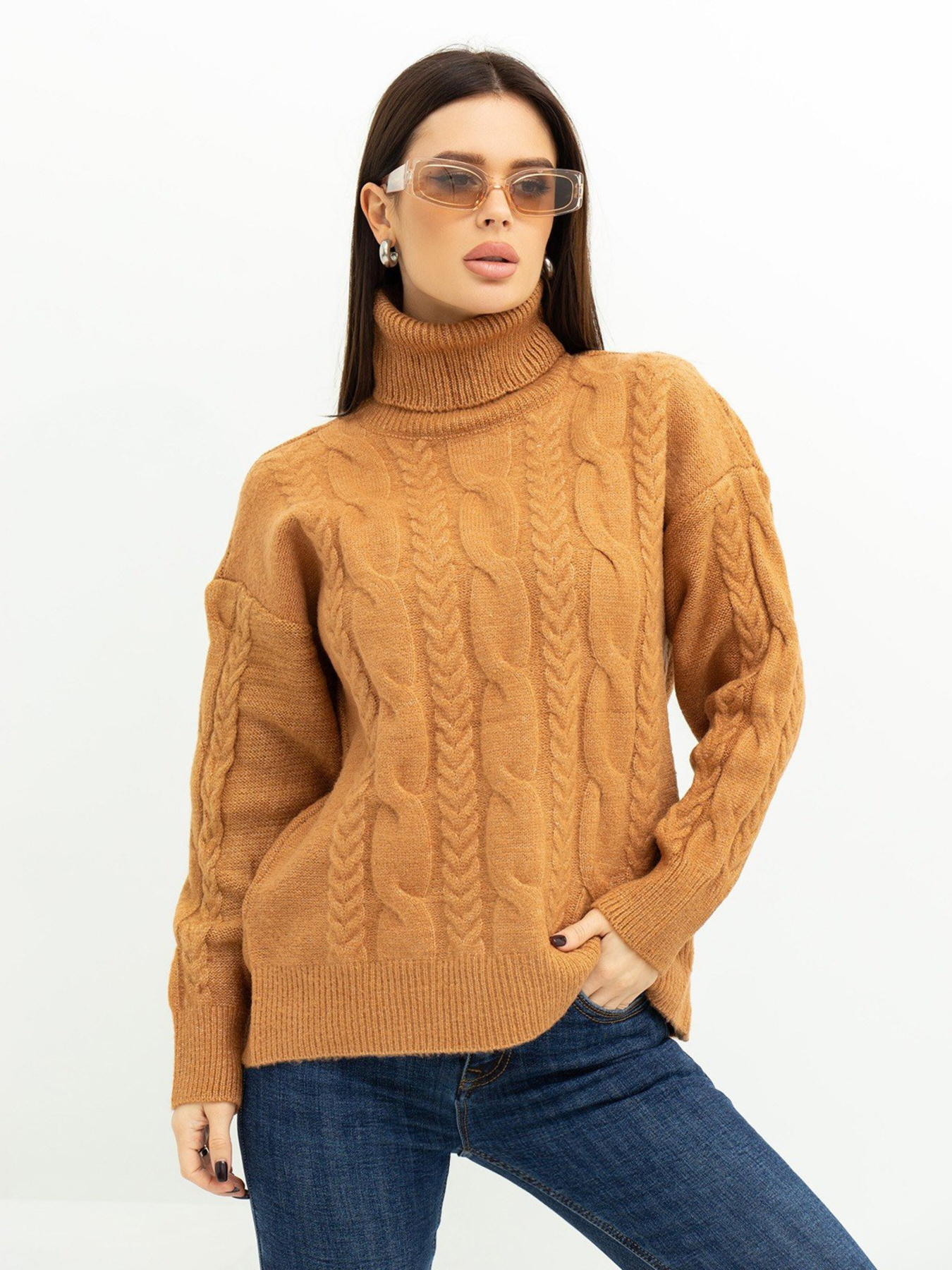 Свитер ISSA Plus модель WN20-379_brown Фото