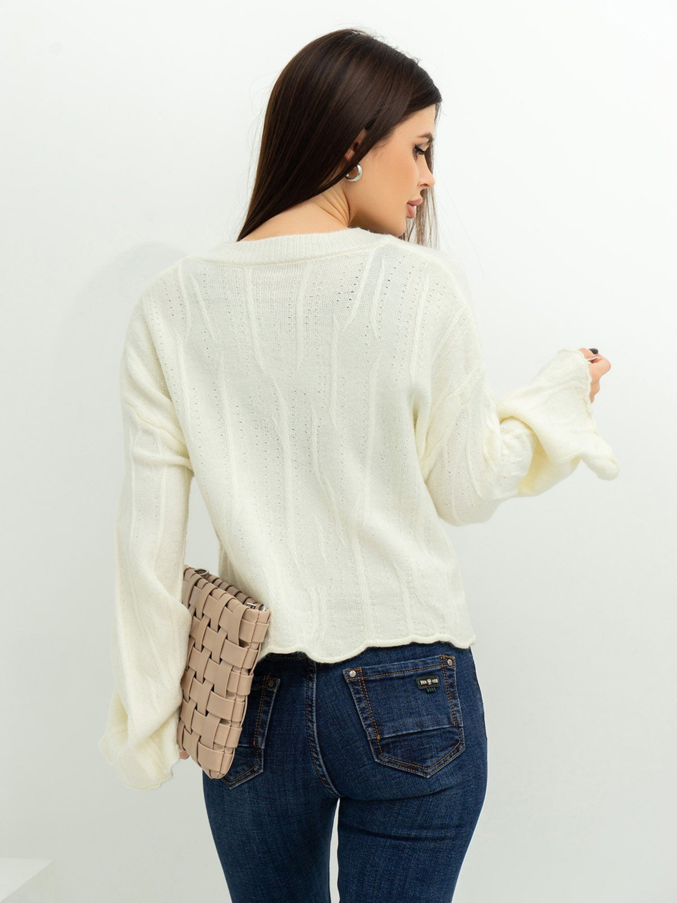 Светр ISSA Plus модель WN20-381_milky Фото