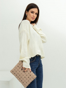 Свитер ISSA Plus модель WN20-381_milky Фото