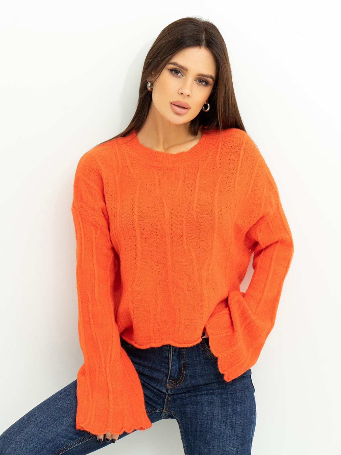 Свитер ISSA Plus модель WN20-381_orange Фото