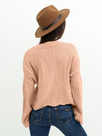 Свитер ISSA Plus модель WN20-381_peach Фото