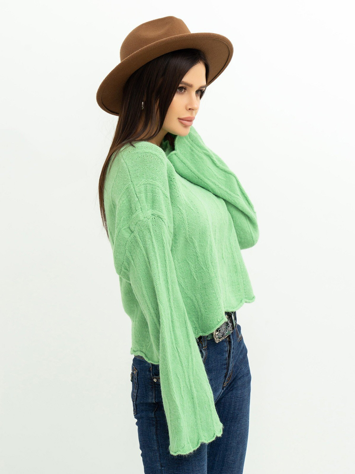 Светр ISSA Plus модель WN20-381_lightgreen Фото