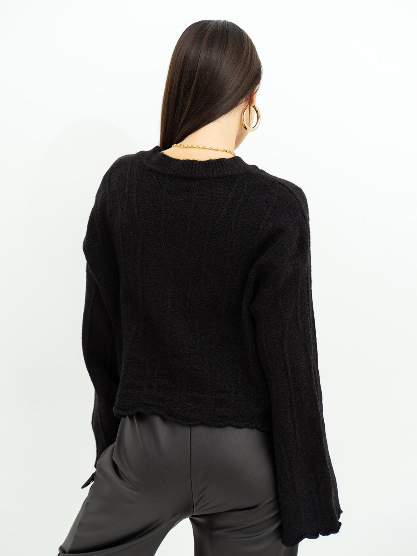 Свитер ISSA Plus модель WN20-381_black Фото