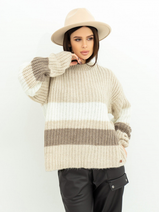 Свитер ISSA Plus модель WN20-383_beige Фото