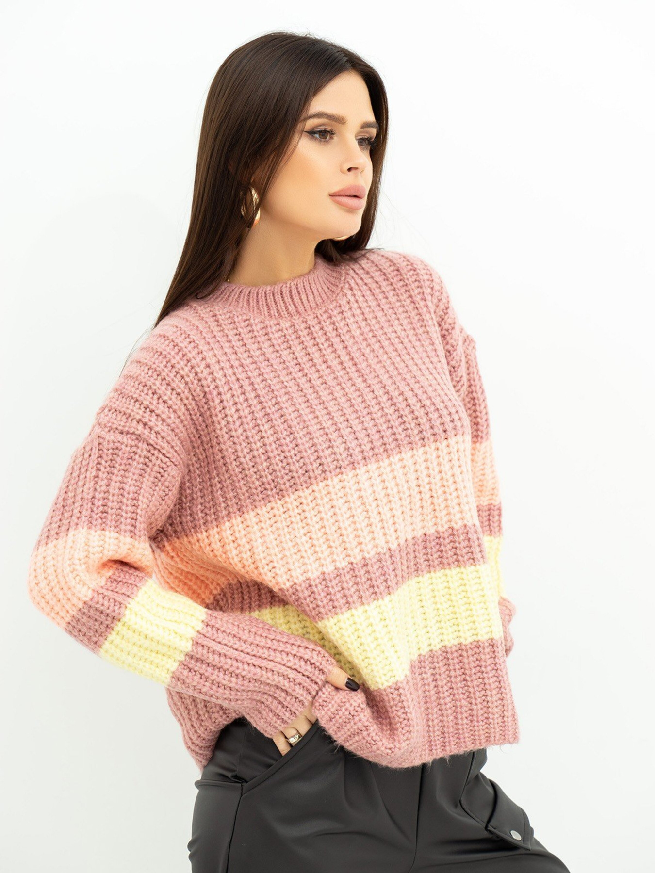 Свитер ISSA Plus модель WN20-383_pink Фото