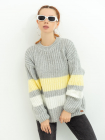 Свитер ISSA Plus модель WN20-383_grey Свитер ISSA Plus модель WN20-383_grey Фото