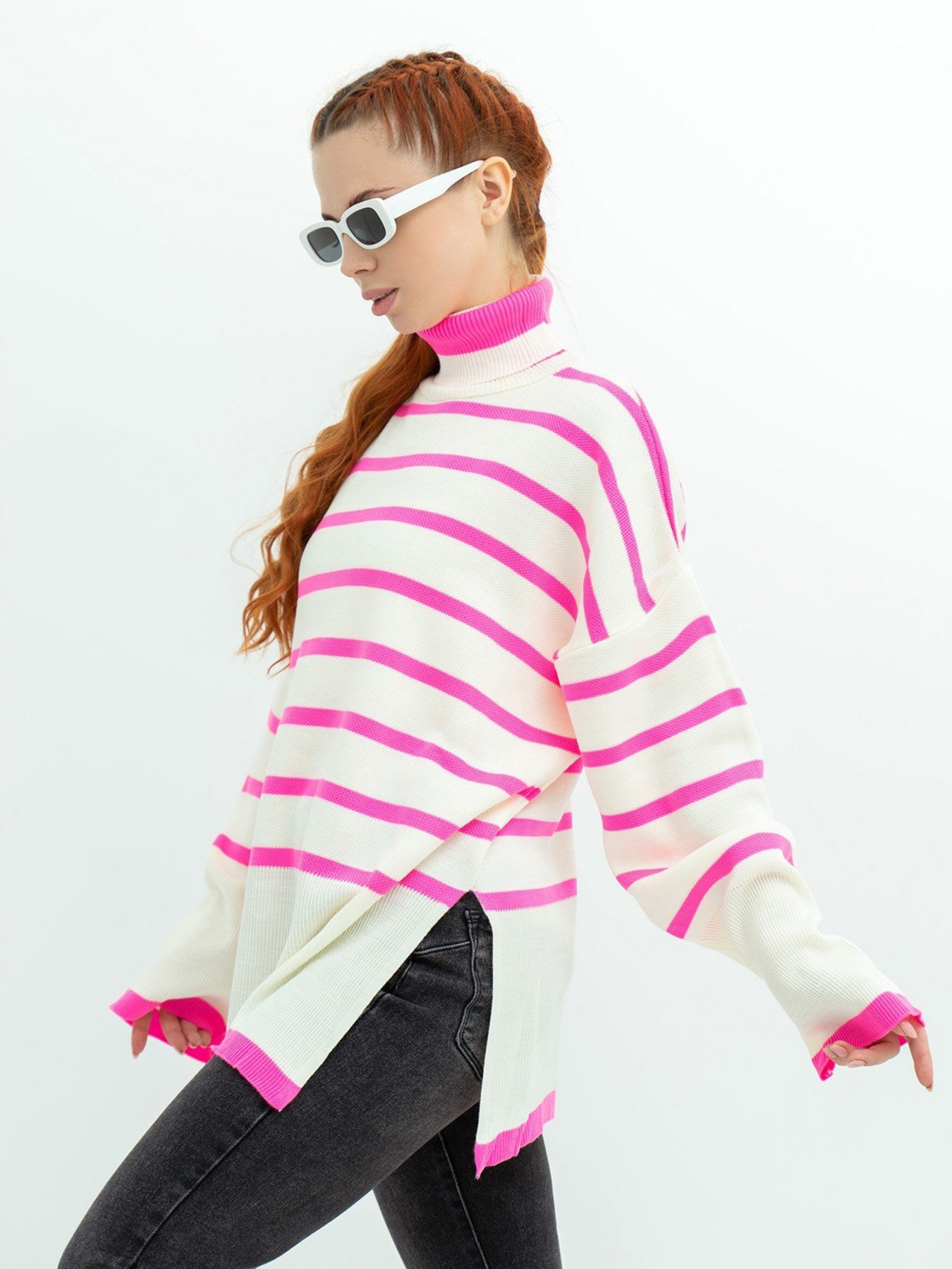 Свитер ISSA Plus модель WN20-384_milky Фото