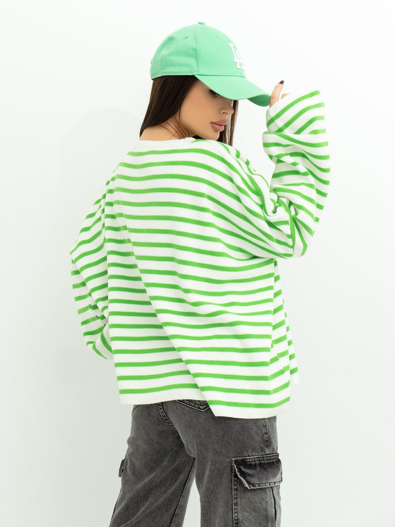 Свитер ISSA Plus модель WN20-385_whitegreen Фото