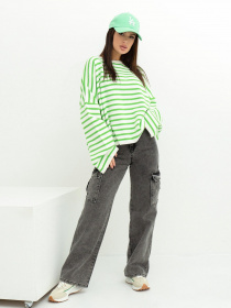 Свитер ISSA Plus модель WN20-385_whitegreen Фото