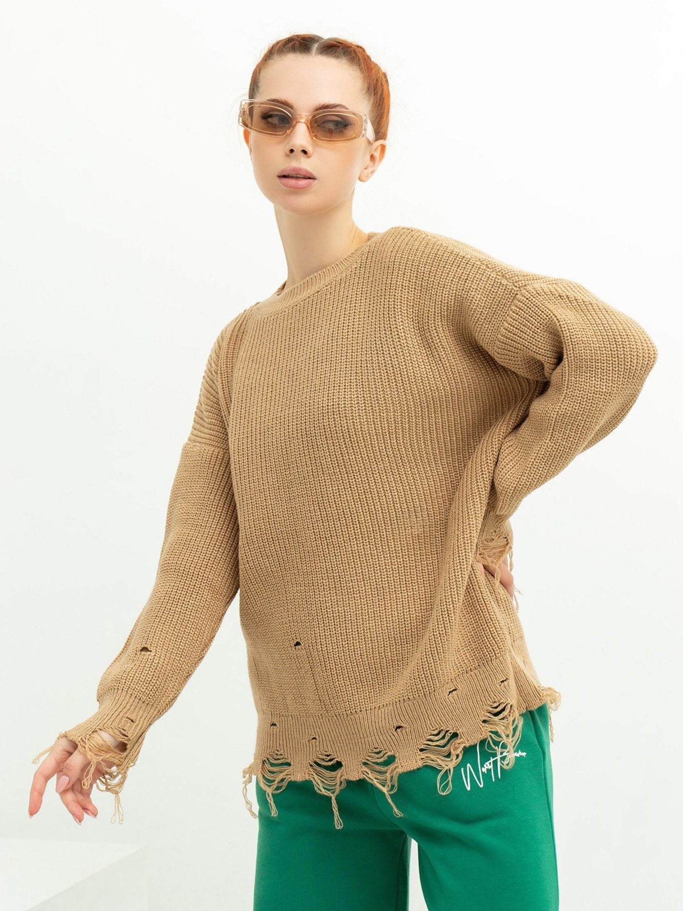 Свитер ISSA Plus модель WN20-387_beige Свитер ISSA Plus модель WN20-387_beige Фото