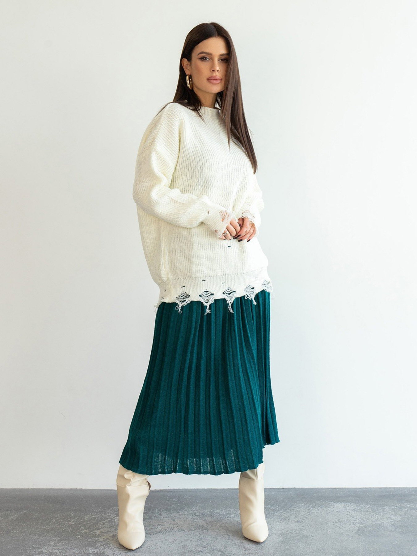 Свитер ISSA Plus модель WN20-387_white Фото