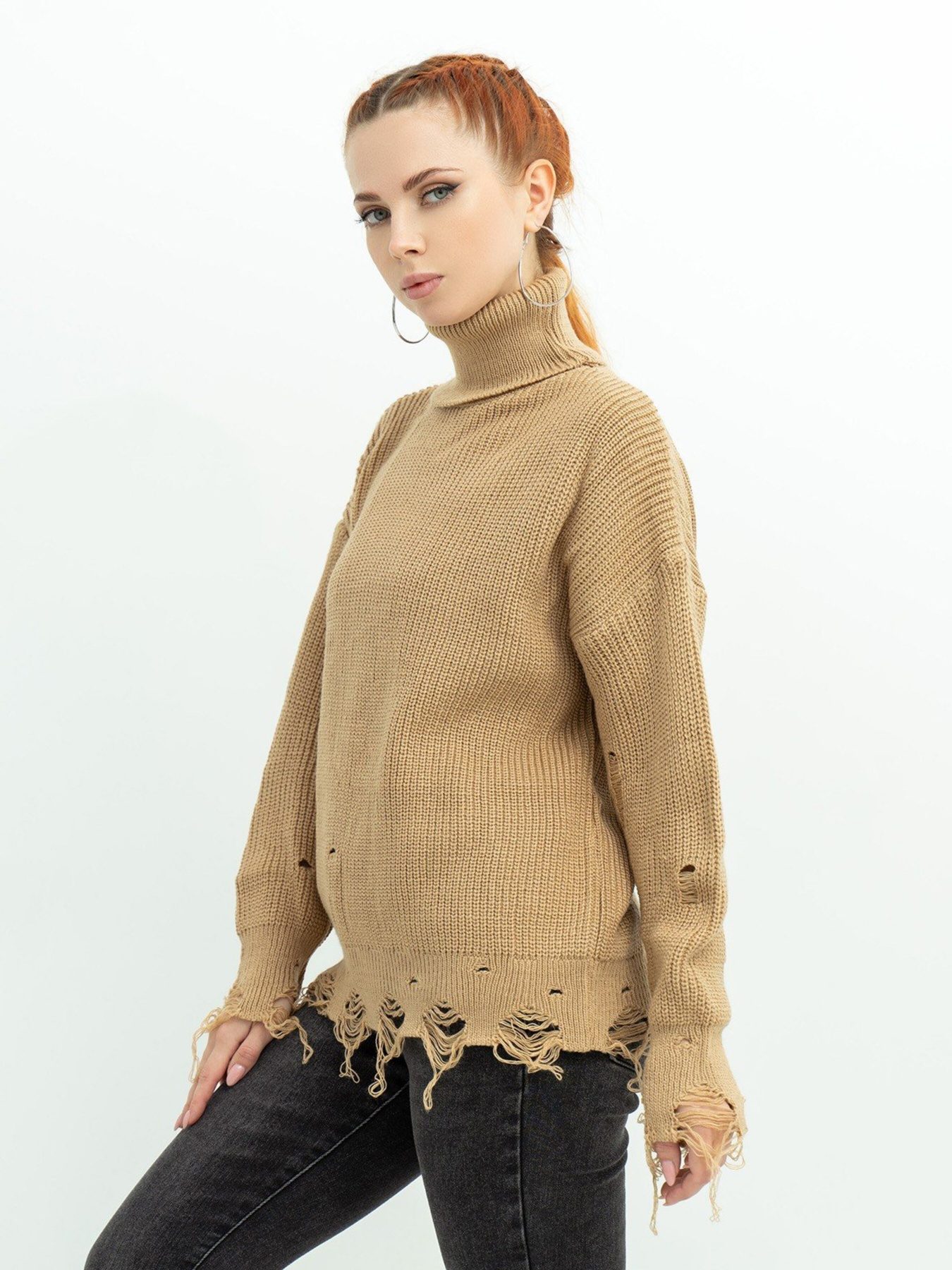 Свитер ISSA Plus модель WN20-388_beige Фото