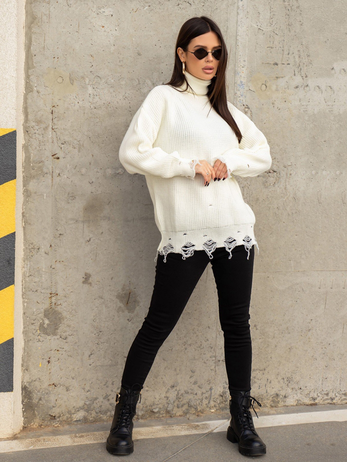 Свитер ISSA Plus модель WN20-388_white Фото