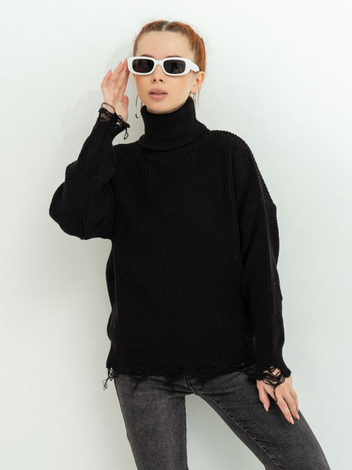 Свитер ISSA Plus модель WN20-388_black Фото