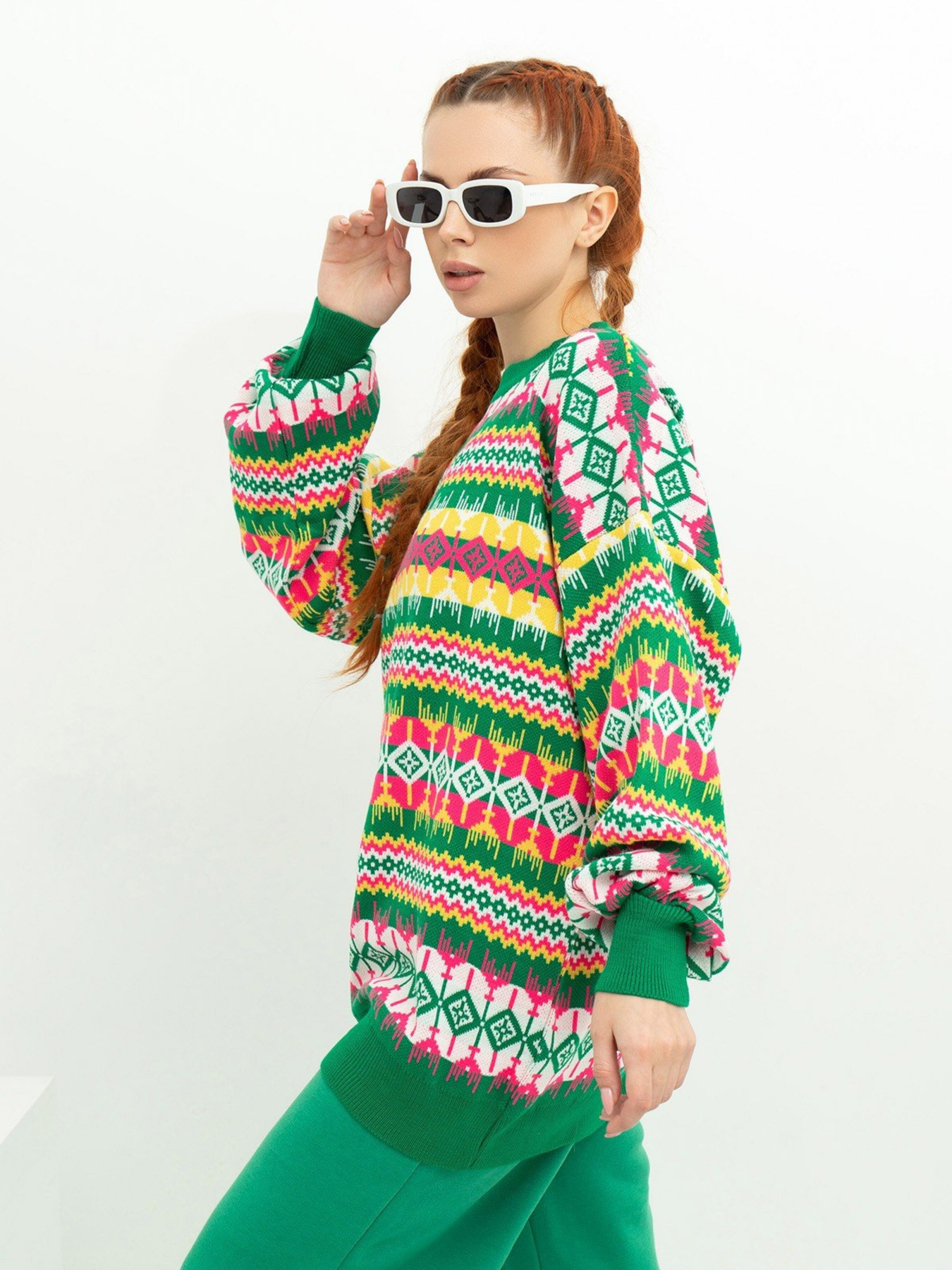 Свитер ISSA Plus модель WN20-389_green Фото