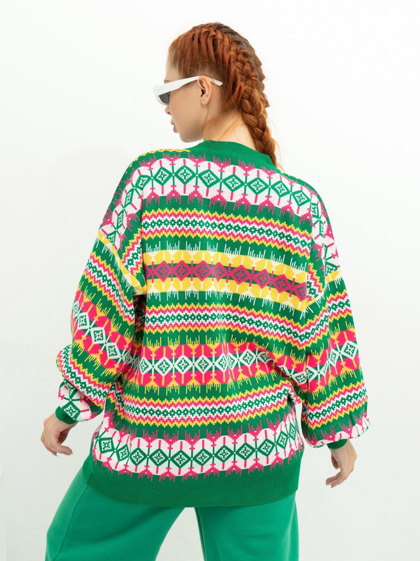 Свитер ISSA Plus модель WN20-389_green Фото