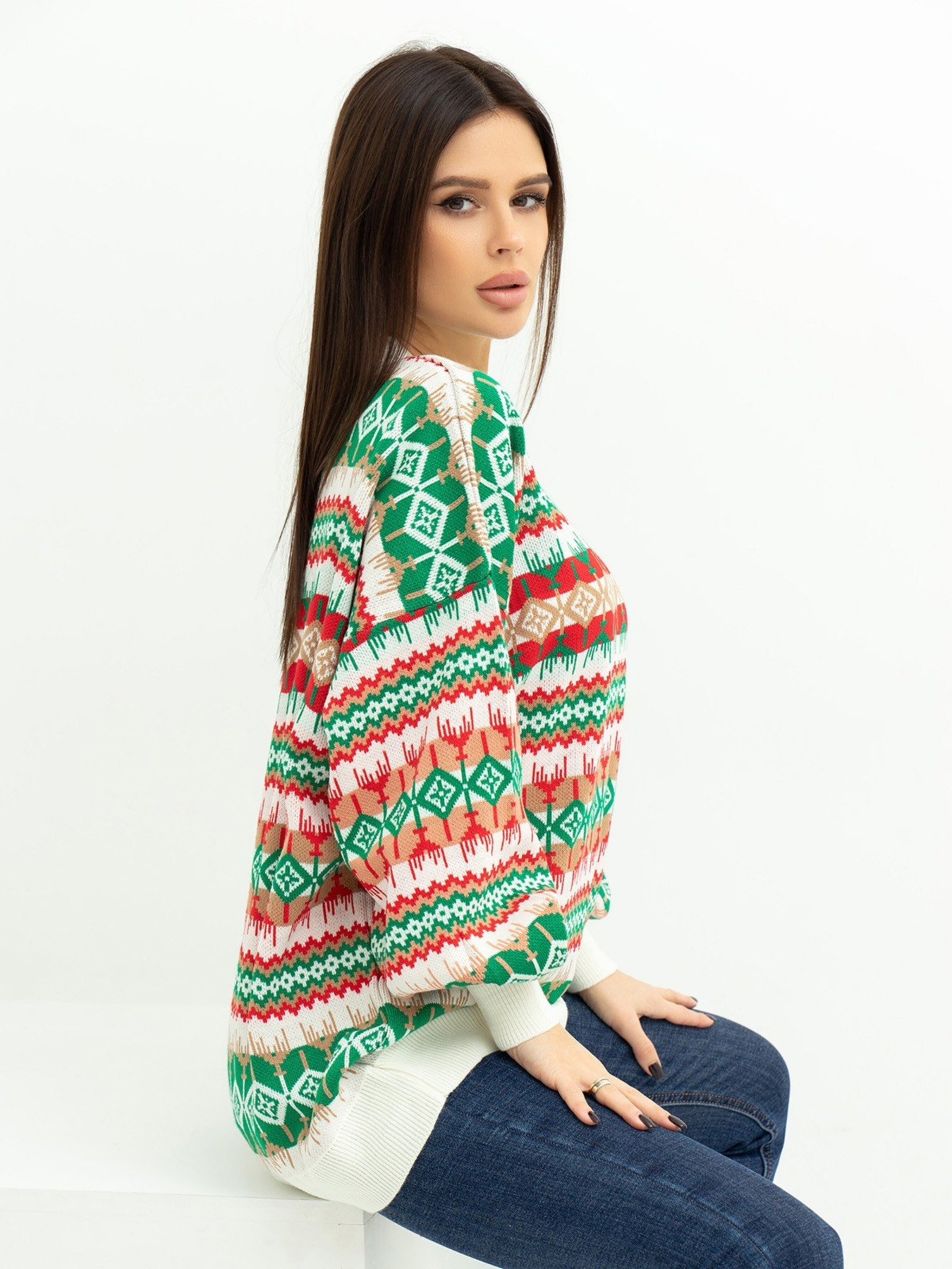 Свитер ISSA Plus модель WN20-389_milky Фото