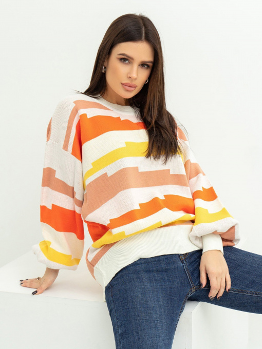 Свитер ISSA Plus модель WN20-390_whiteyellow Фото