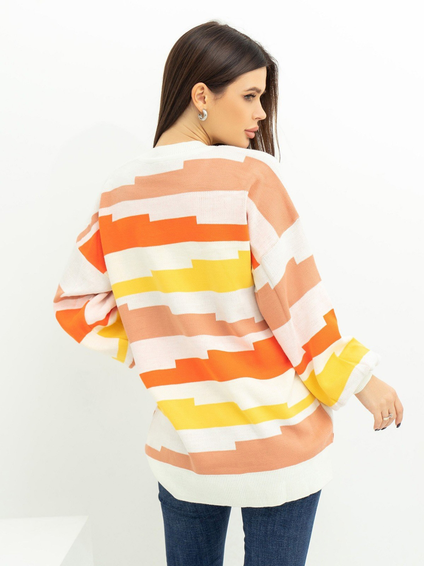 Свитер ISSA Plus модель WN20-390_whiteyellow Свитер ISSA Plus модель WN20-390_whiteyellow Фото