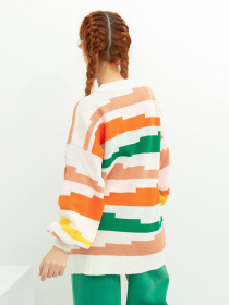 Свитер ISSA Plus модель WN20-390_whitegreen Фото