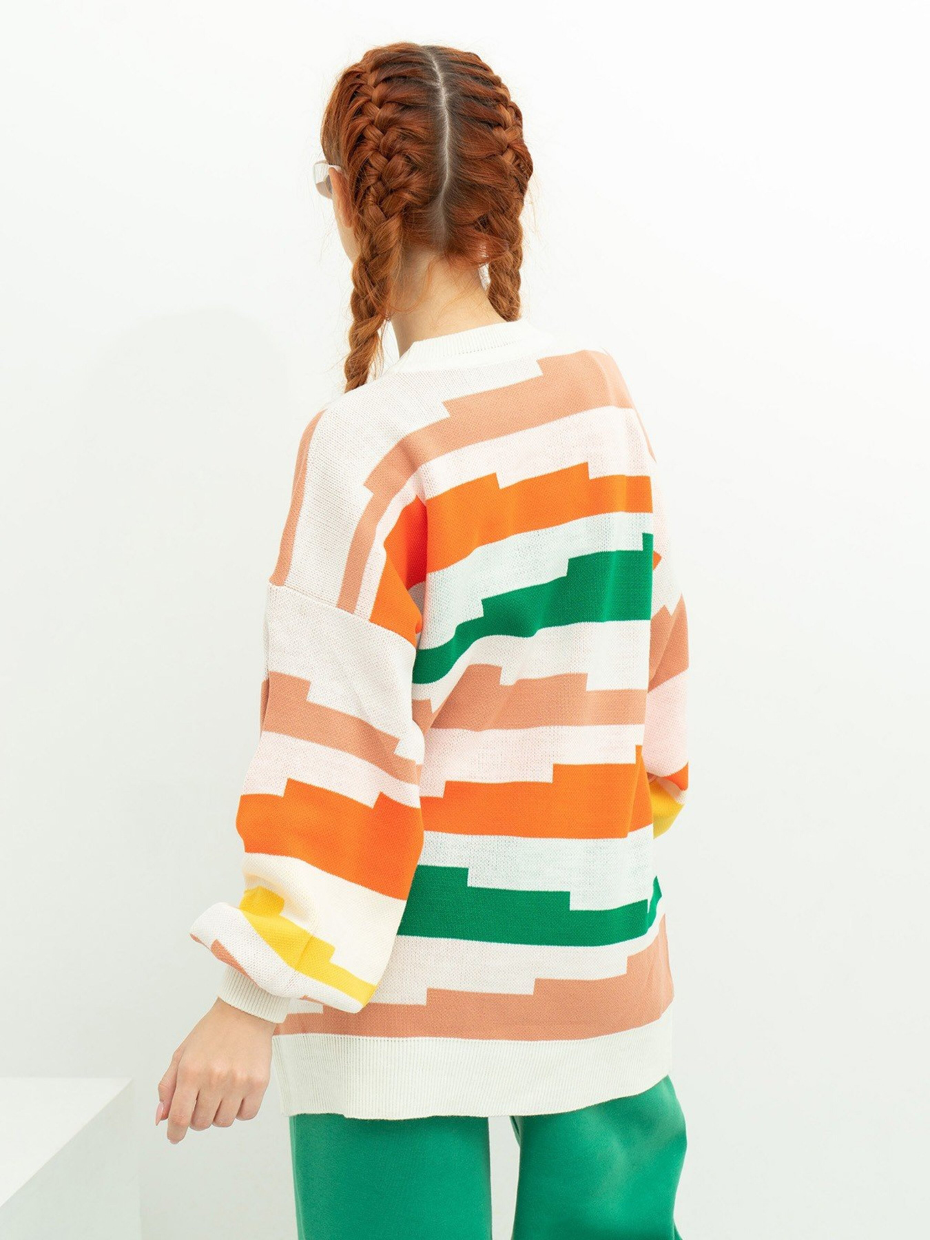 Светр ISSA Plus модель WN20-390_whitegreen Светр ISSA Plus модель WN20-390_whitegreen Фото