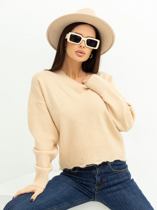 Свитер ISSA Plus модель WN20-392_beige Фото