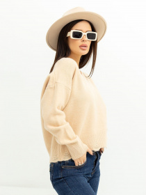 Светр ISSA Plus модель WN20-392_beige Светр ISSA Plus модель WN20-392_beige Фото