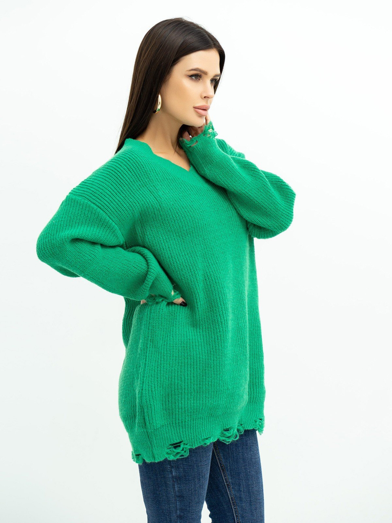 Свитер ISSA Plus модель WN20-393_green Фото