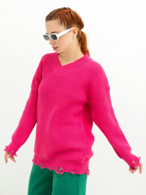 Свитер ISSA Plus модель WN20-393_raspberry Фото