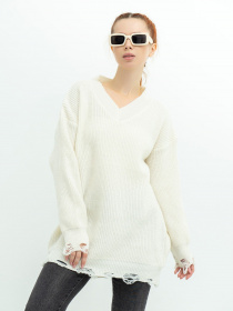 Свитер ISSA Plus модель WN20-393_milky Фото