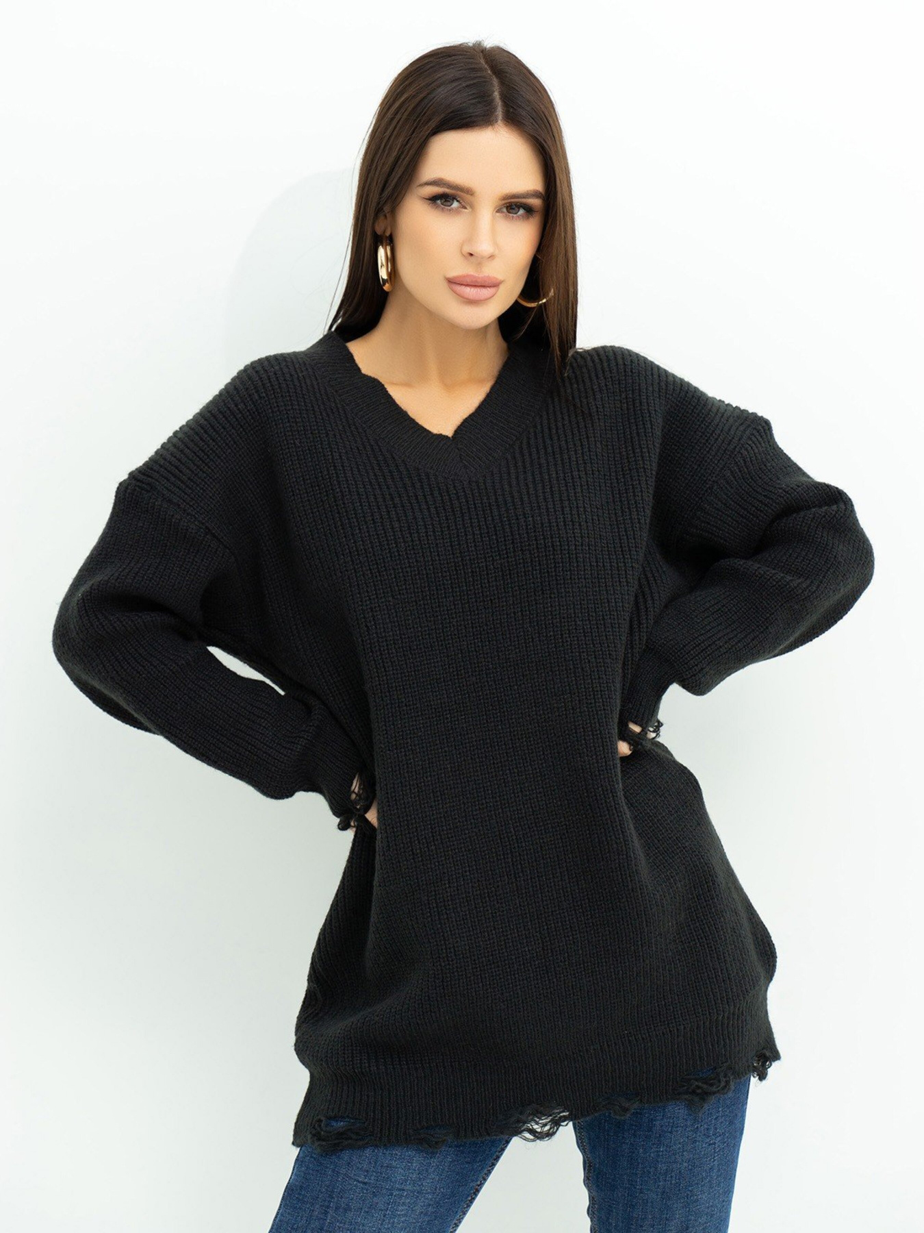 Светр ISSA Plus модель WN20-393_black Фото