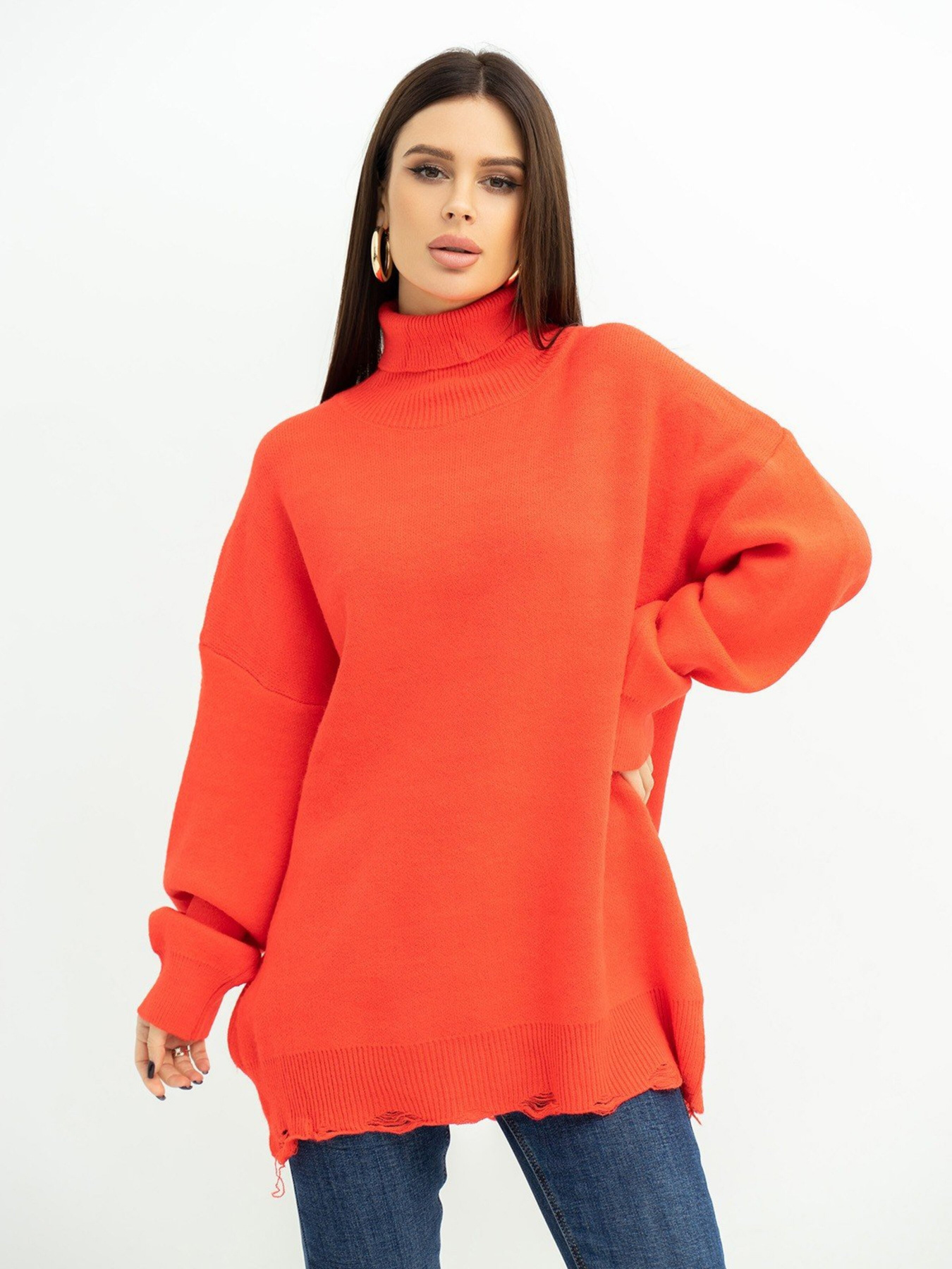 Свитер ISSA Plus модель WN20-394_orange Фото