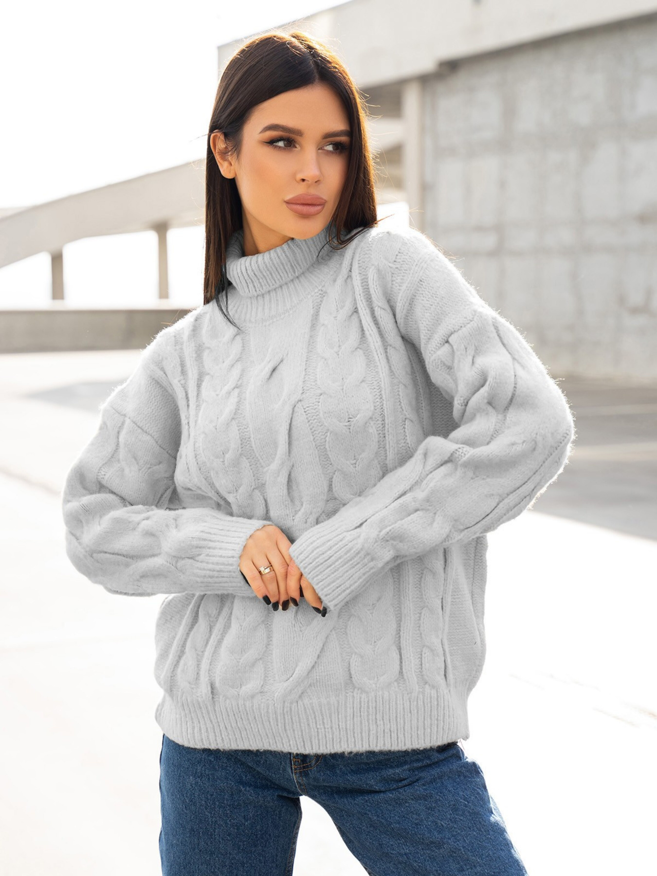 Свитер ISSA Plus модель WN20-378_grey Фото